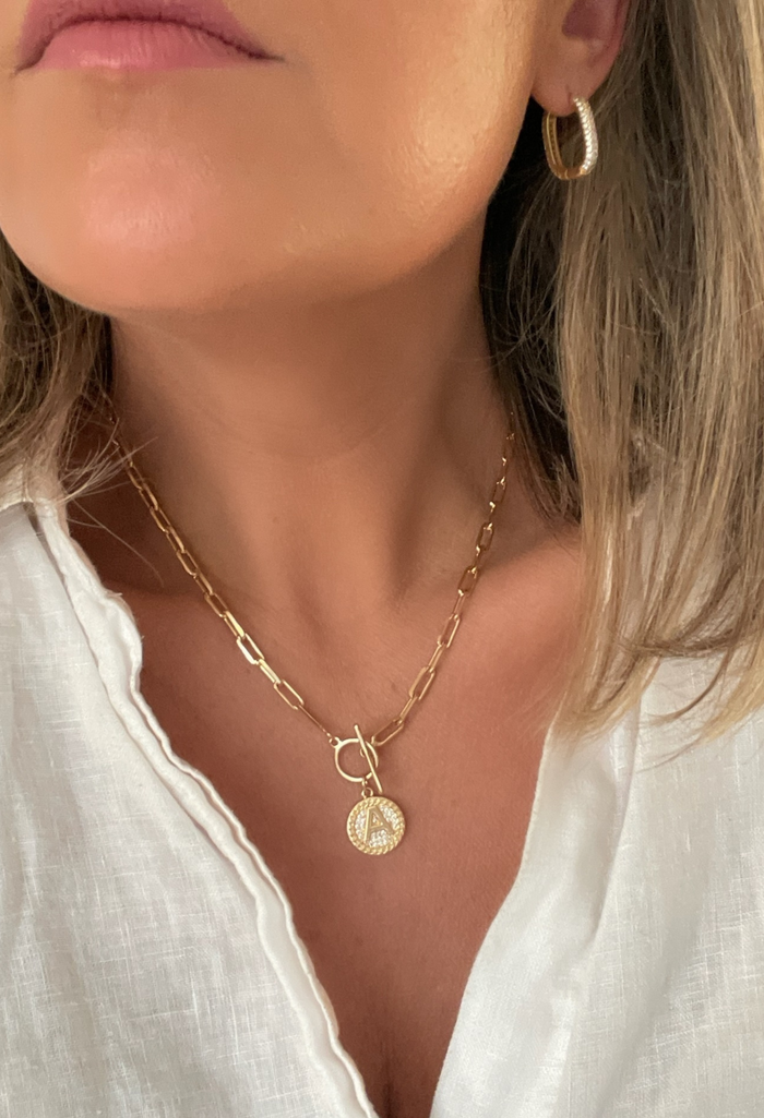 Jet Set Initial Necklace