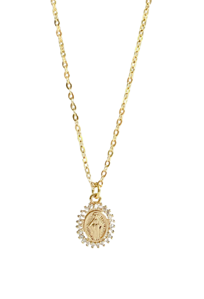 Tiny Virgin Mary Necklace