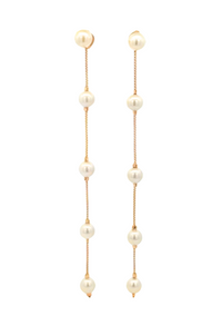 Elegant pearl and gold-filled dangle earrings, perfect for special occasions or everyday wear