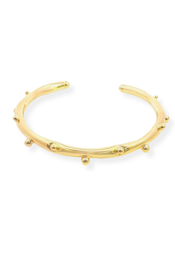 Beaded Dot Gold Bangle - 18k Gold Filled, Boho Chic Jewelry