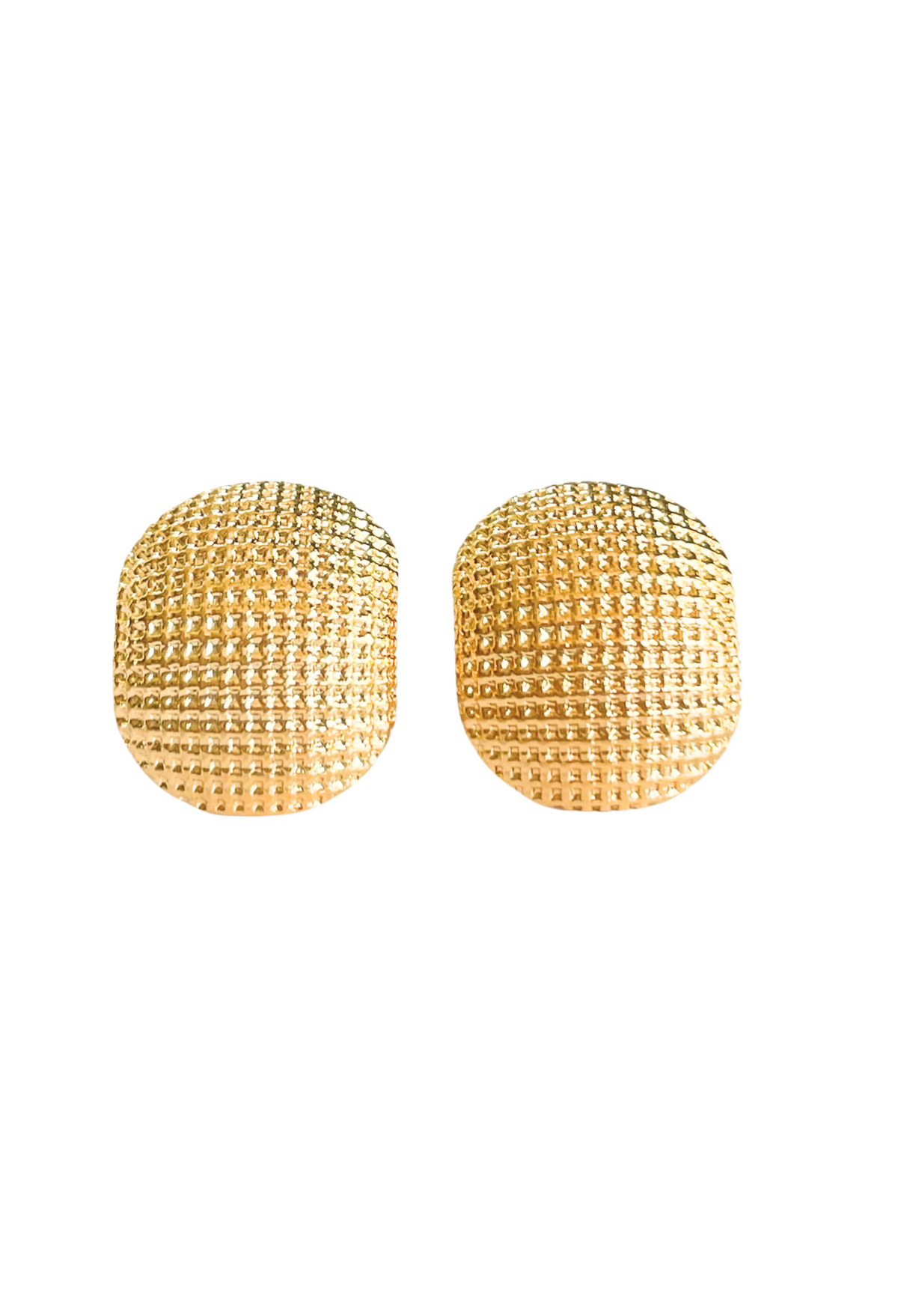 Gold Oval Domed Studs