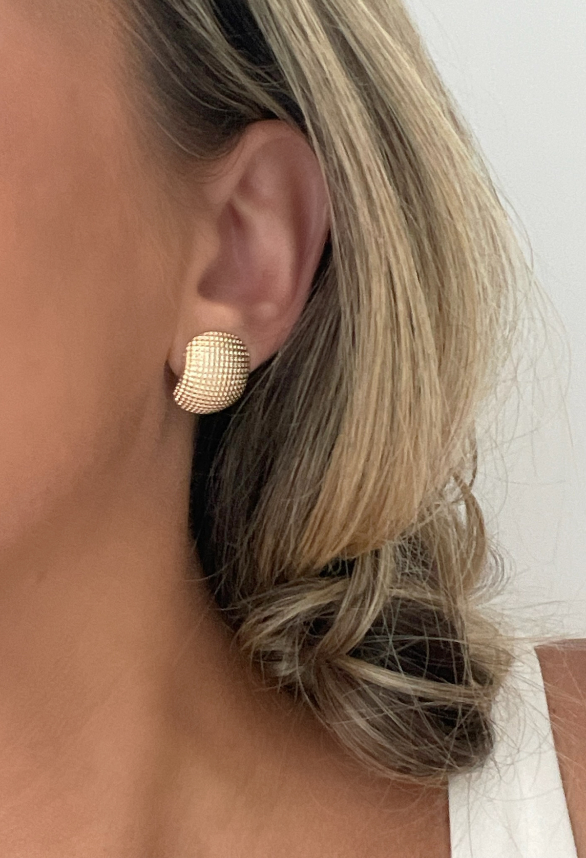 Gold Oval Domed Studs