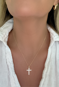 Heavenly CZ Diamond Cross Necklace