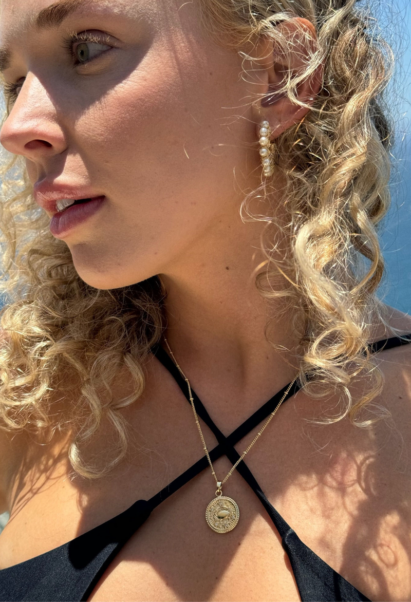 18k Gold Filled Zodiac Coin Necklace by Dylan Rae Jewelry, showcasing intricate zodiac symbols, customizable lengths, and various chain styles, embodying celestial elegance and personalized style.