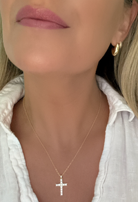 Heavenly CZ Diamond Cross Necklace