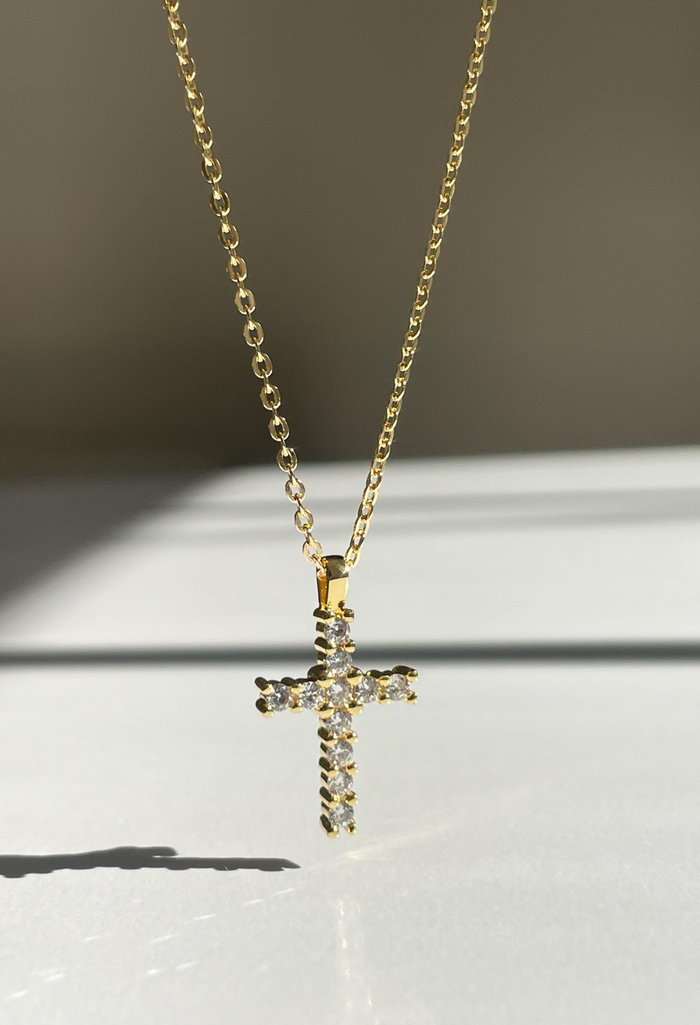 Heavenly CZ Diamond Cross Necklace