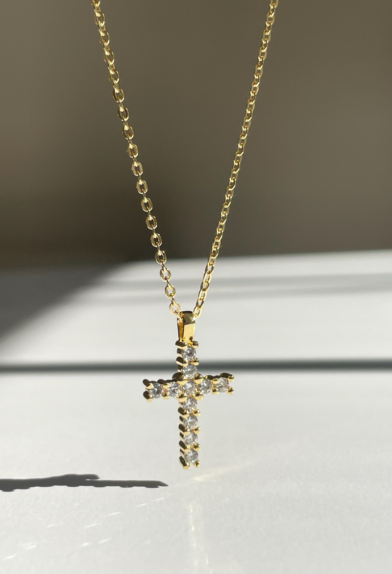 Heavenly CZ Diamond Cross Necklace
