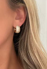 Soleil Diamond Pavé Huggie Earrings