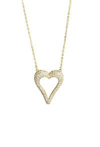 Diamond Open Heart Gold Necklace