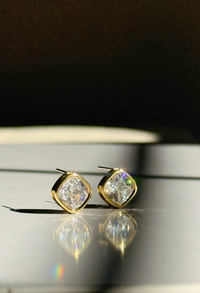 Square Bezel Diamond Studs