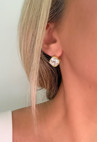 Square Bezel Diamond Studs