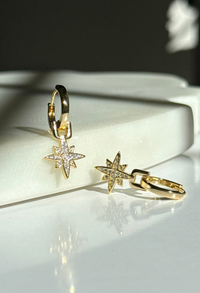 Starburst Drop Huggie Earrings