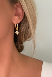 Starburst Drop Huggie Earrings