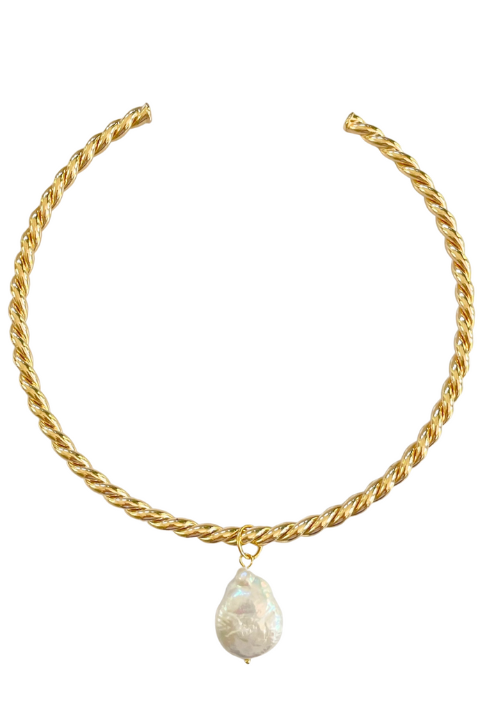 Isla Pearl Charm Collar Necklace