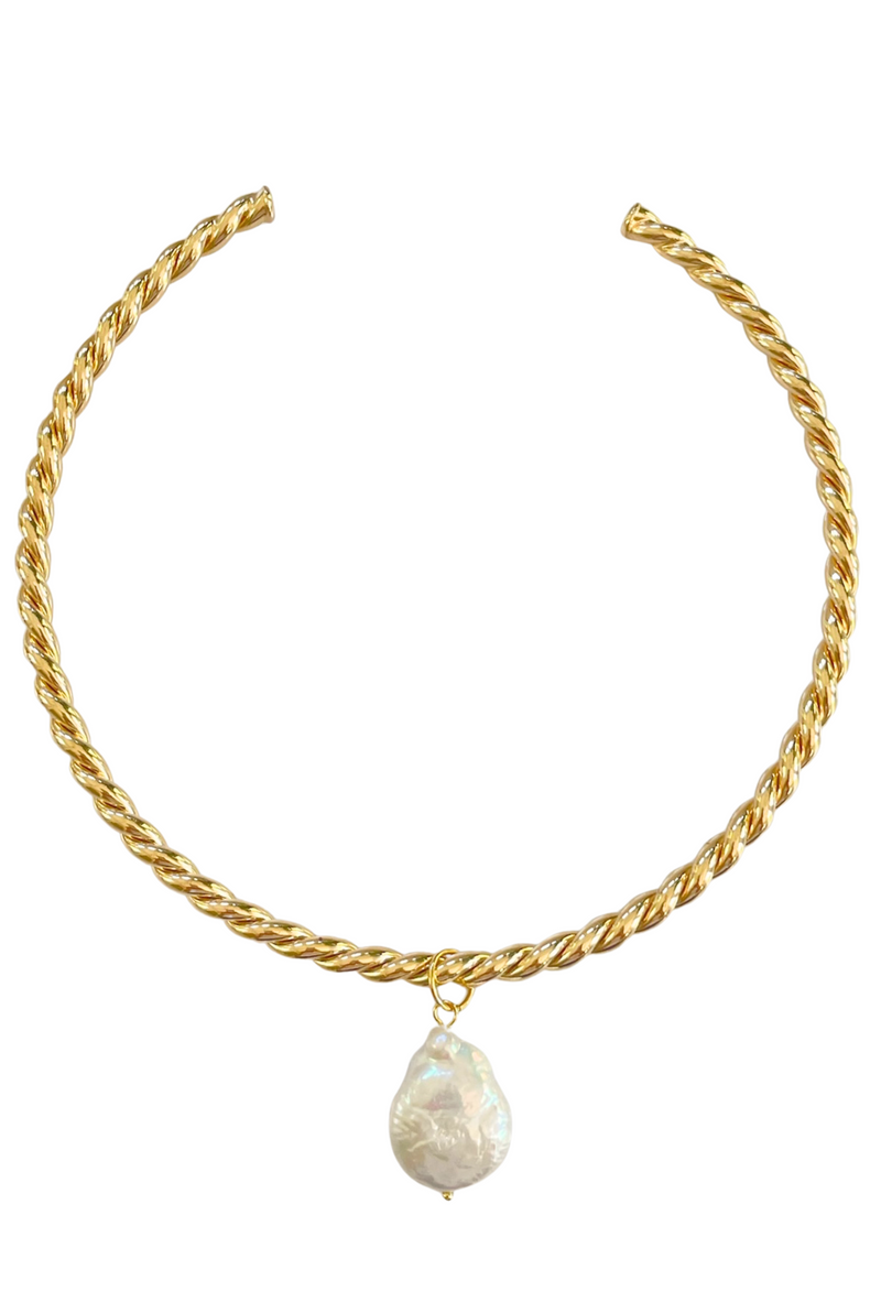 Isla Pearl Charm Collar Necklace