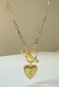Monogram Heart Toggle Necklace
