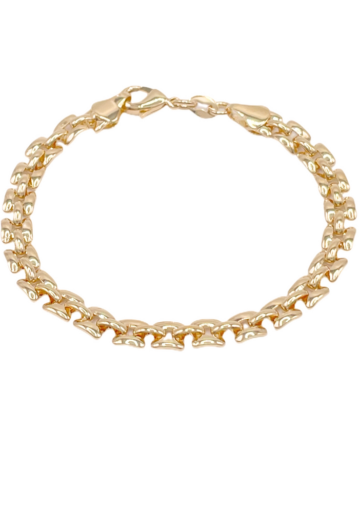Watch Link Gold-Filled Bracelet by Dylan Rae Jewelry - Vintage-inspired 5mm design with secure lobster clasp closure - A timeless addition to your modern style.