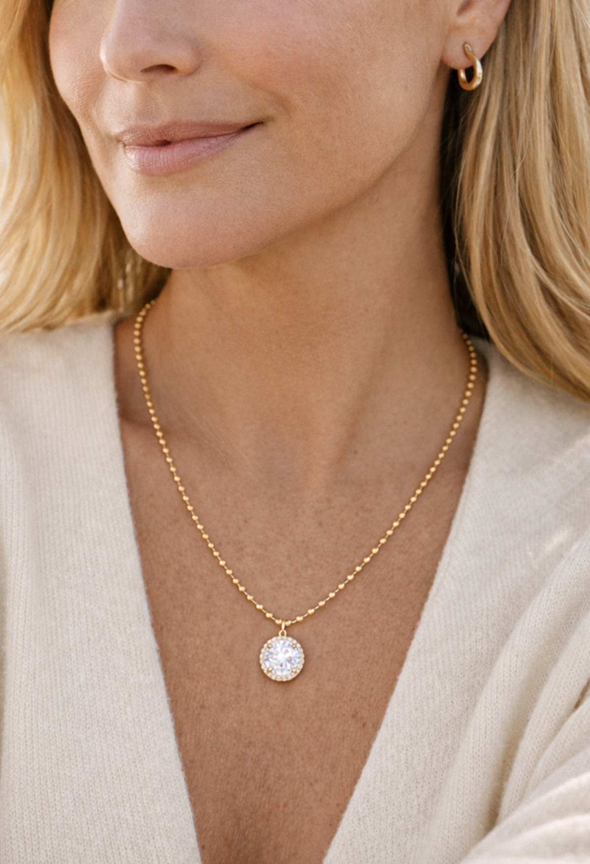 Nova Halo Diamond Necklace