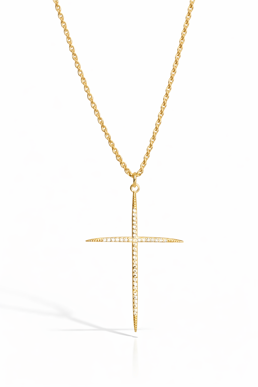 Slim Diamond Cross Necklace