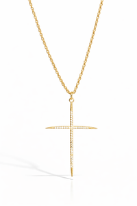 Slim Diamond Cross Necklace