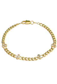A fresh take on timeless sparkle—our CZ curb bracelet blends everyday shine with statement-worthy style. Perfect for stacking or wearing solo, it’s your go-to for both daily wear and special occasions.


18k Gold Filled Over Brass
7” Length, 4mm Width&nbsp;
Lightweight &amp; Stackable