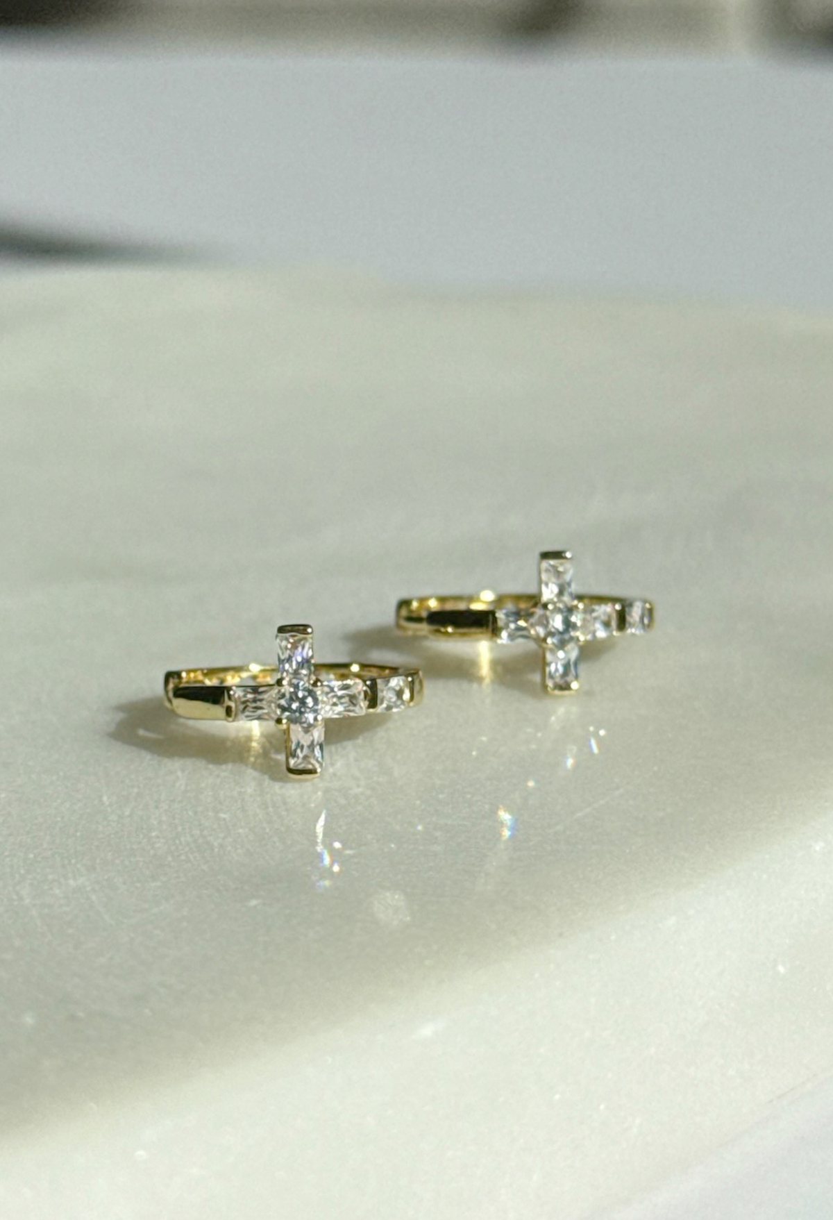 Diamond Crystal Cross Huggies