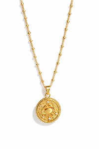 Gold Zodiac Coin Necklace