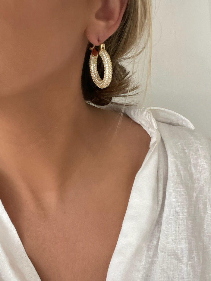 Dolly Pave Hoop Earrings