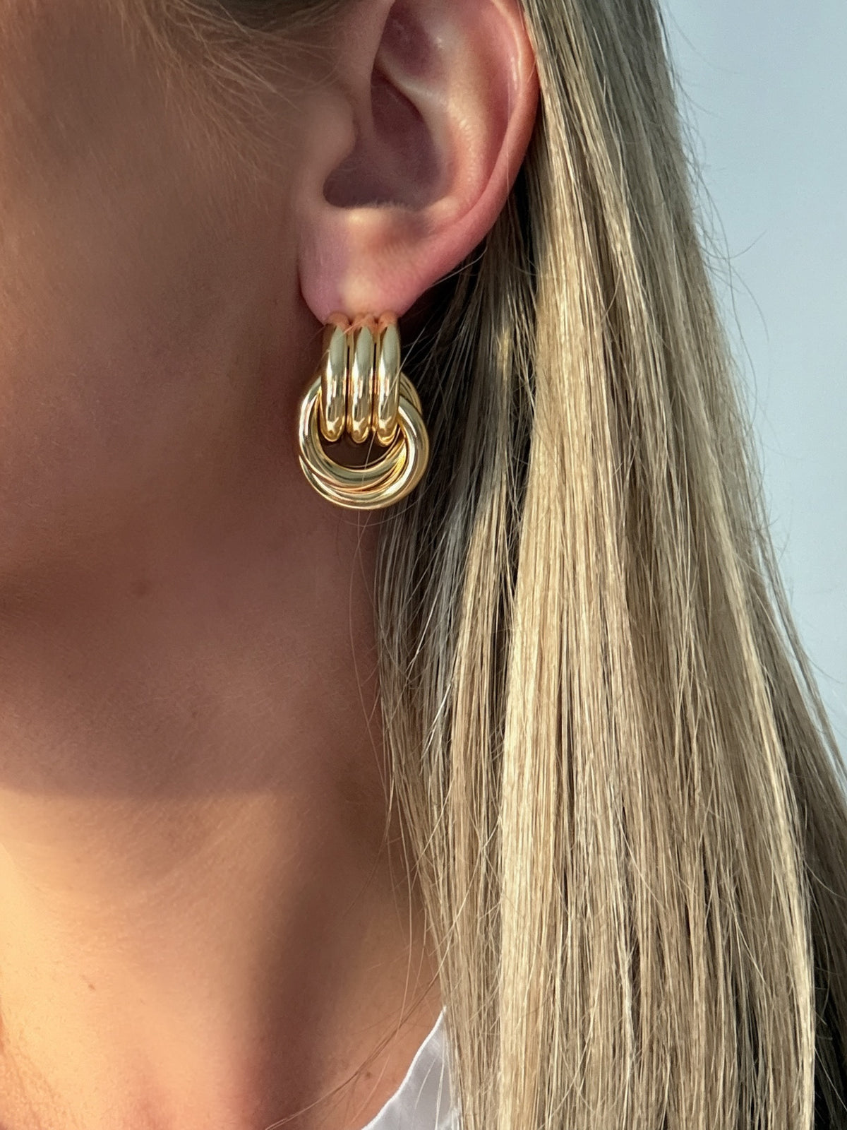 Triple Tube Knot Earrings
