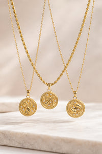Gold Zodiac Coin Necklace