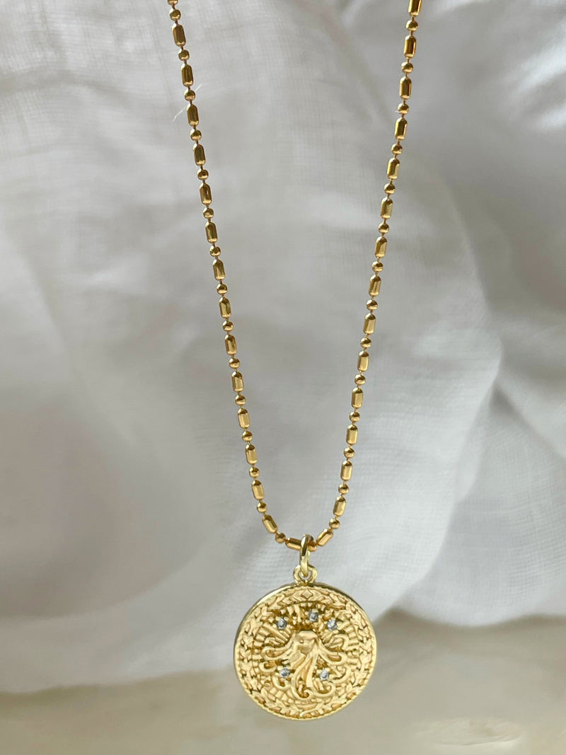 Tiny Zodiac Coin Necklace