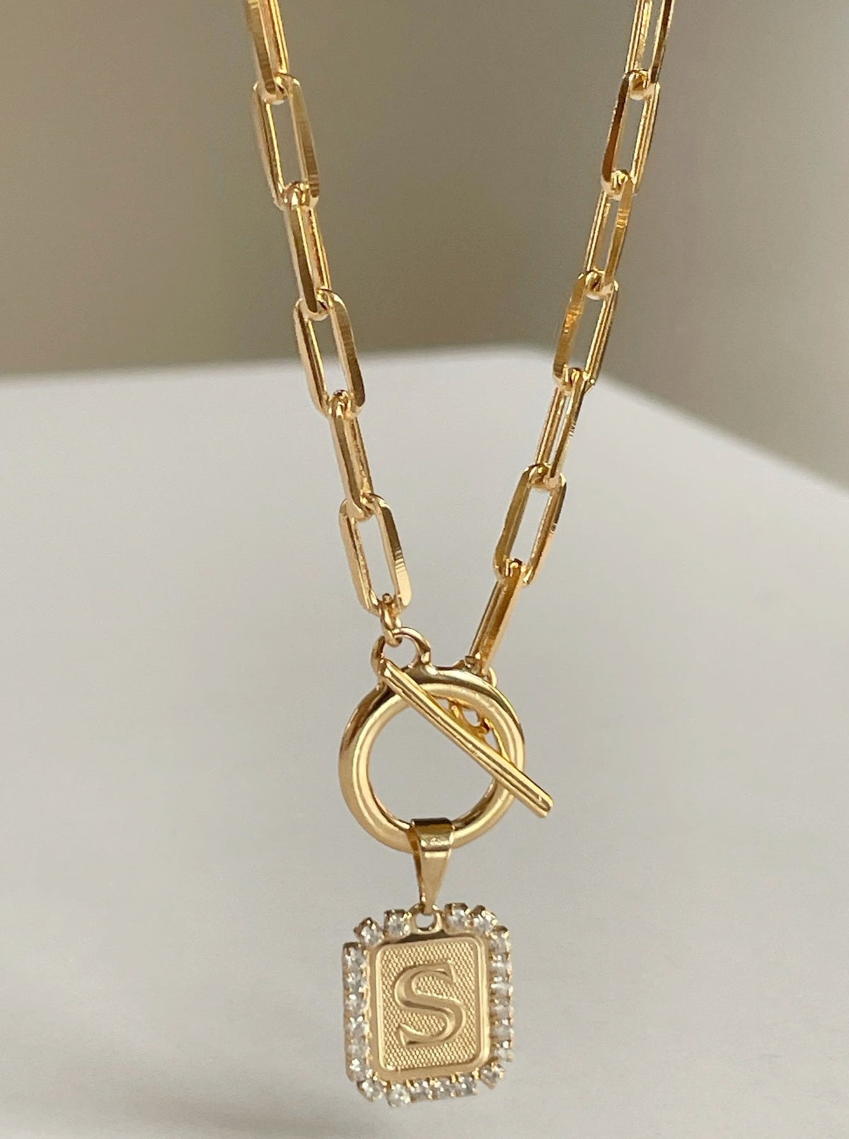 Initial Tag Chain Necklace