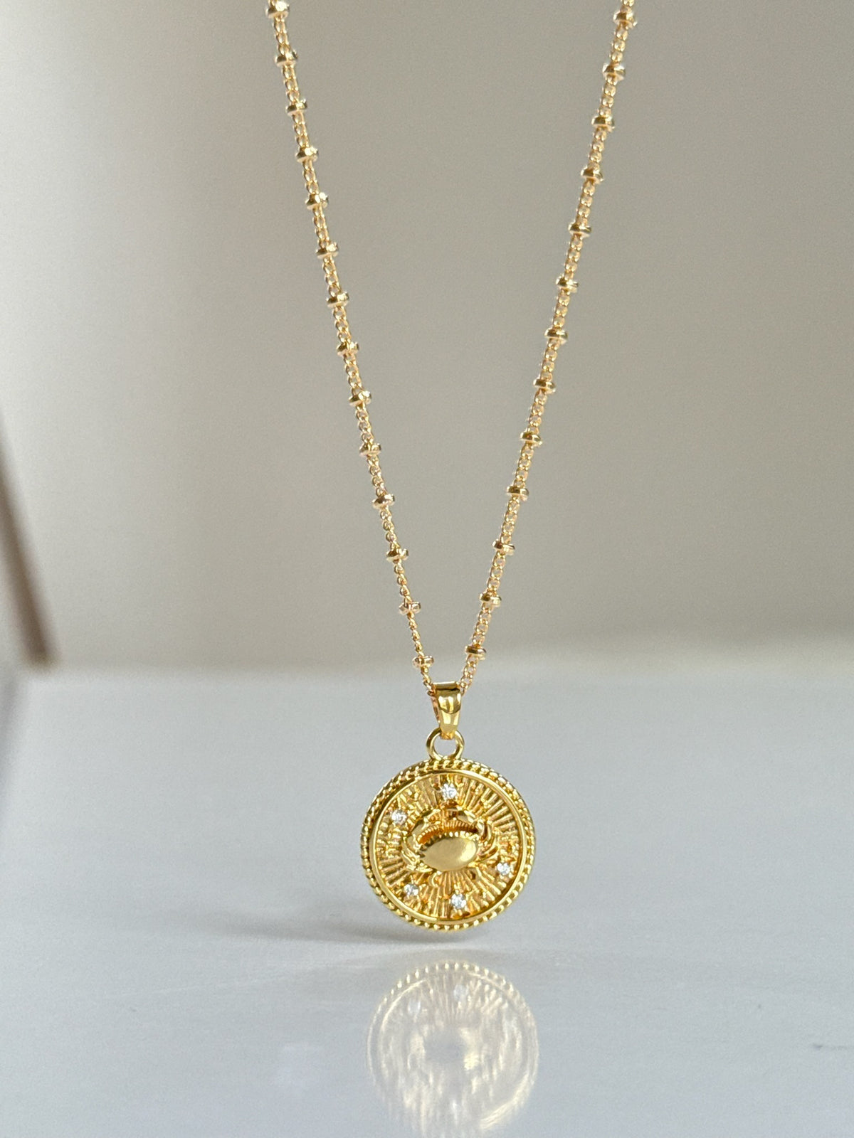 Gold Zodiac Coin Necklace