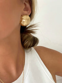 Gold-filled Diana Dome Earrings, showcasing modern sophistication and bold elegance.