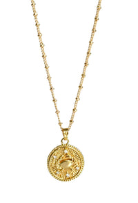 Show off your sign in a subtle, modern way with this gold-filled zodiac coin pendant, framed in pavé CZ for just the right amount of sparkle. Layer it with your everyday chains or wear it solo as a meaningful statement piece that represents your own zodiac or someone you love.