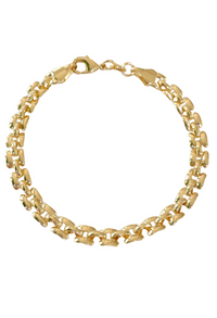 Women's Gold-Filled Watch Link Bracelet - A luxurious 18k gold-filled accessory, 5mm wide, tarnish-resistant, and hypoallergenic. Ideal for everyday elegance, layering, and gifting. Inspired by vintage designs for timeless style. Product Image. 