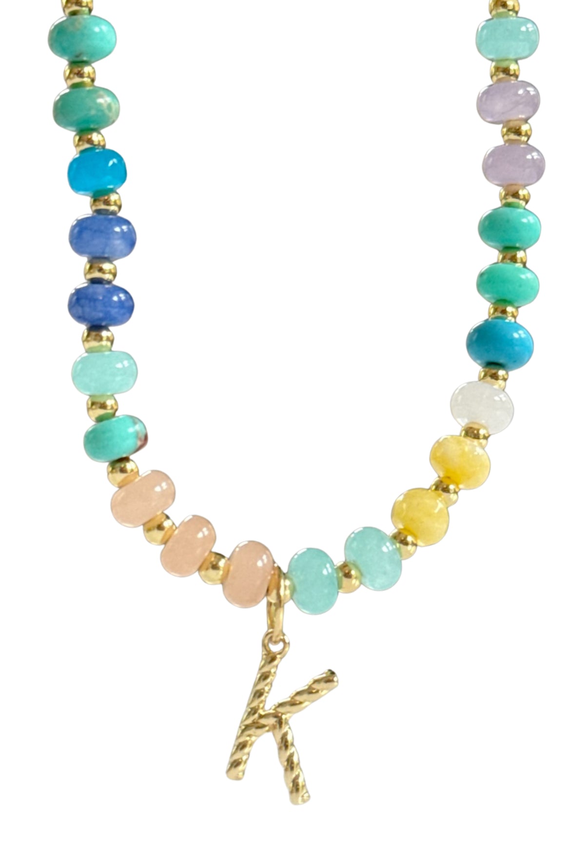 Shoreline Beaded Initial Necklace