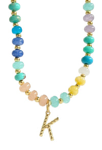 Shoreline Beaded Initial Necklace