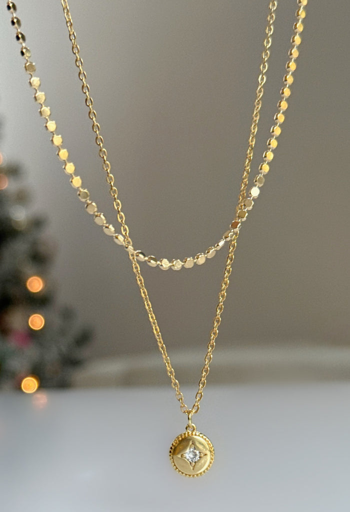Tulum Mini Coin Layered Necklace Set