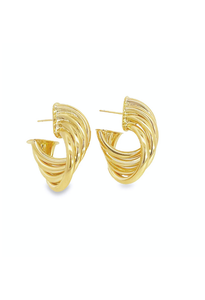Multi Hoop Knot Earrings by Dylan Rae Jewelry, crafted in lustrous 18k gold filled, adding a contemporary twist to any outfit.