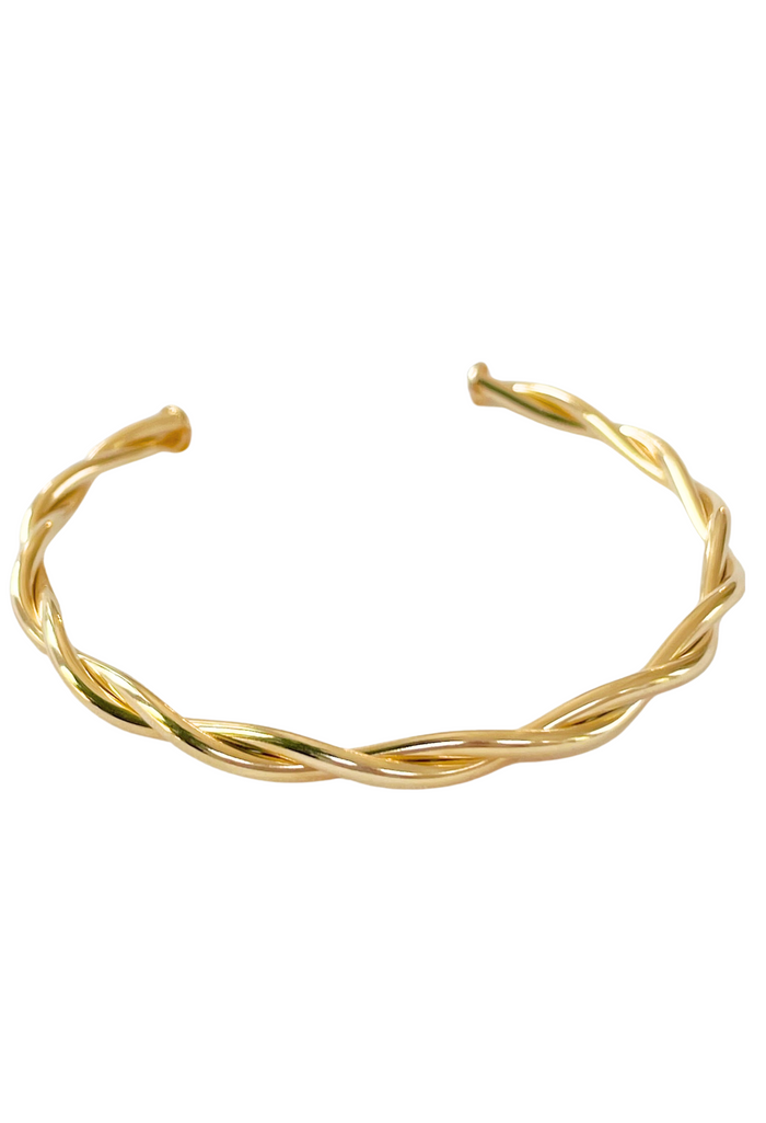 Twisted Gold Bangle Bracelet
