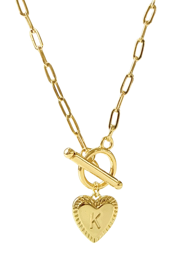 Monogram Heart Toggle Necklace