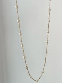 Minimalist Pearl Necklace Delicate Gold Filled Chain Dainty Jewelry Design Floating Pearl Style Everyday Layering Necklace Simple Elegant Accessory Tiny Pearl Beads Feminine Jewelry Collection Premium Quality Craftsmanship Beautiful