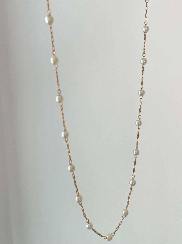 Minimalist Pearl Necklace Delicate Gold Filled Chain Dainty Jewelry Design Floating Pearl Style Everyday Layering Necklace Simple Elegant Accessory Tiny Pearl Beads Feminine Jewelry Collection Premium Quality Craftsmanship Beautiful