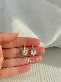 Gold Plated Stud Earrings Premium Quality Cubic Zirconia Jewelry Collection Hypoallergenic Lead Free Construction Nickel Free Sensitive Ear Safe Three Prong Setting Design Classic Elegant Style Perfect Everyday Wear Women Accessories