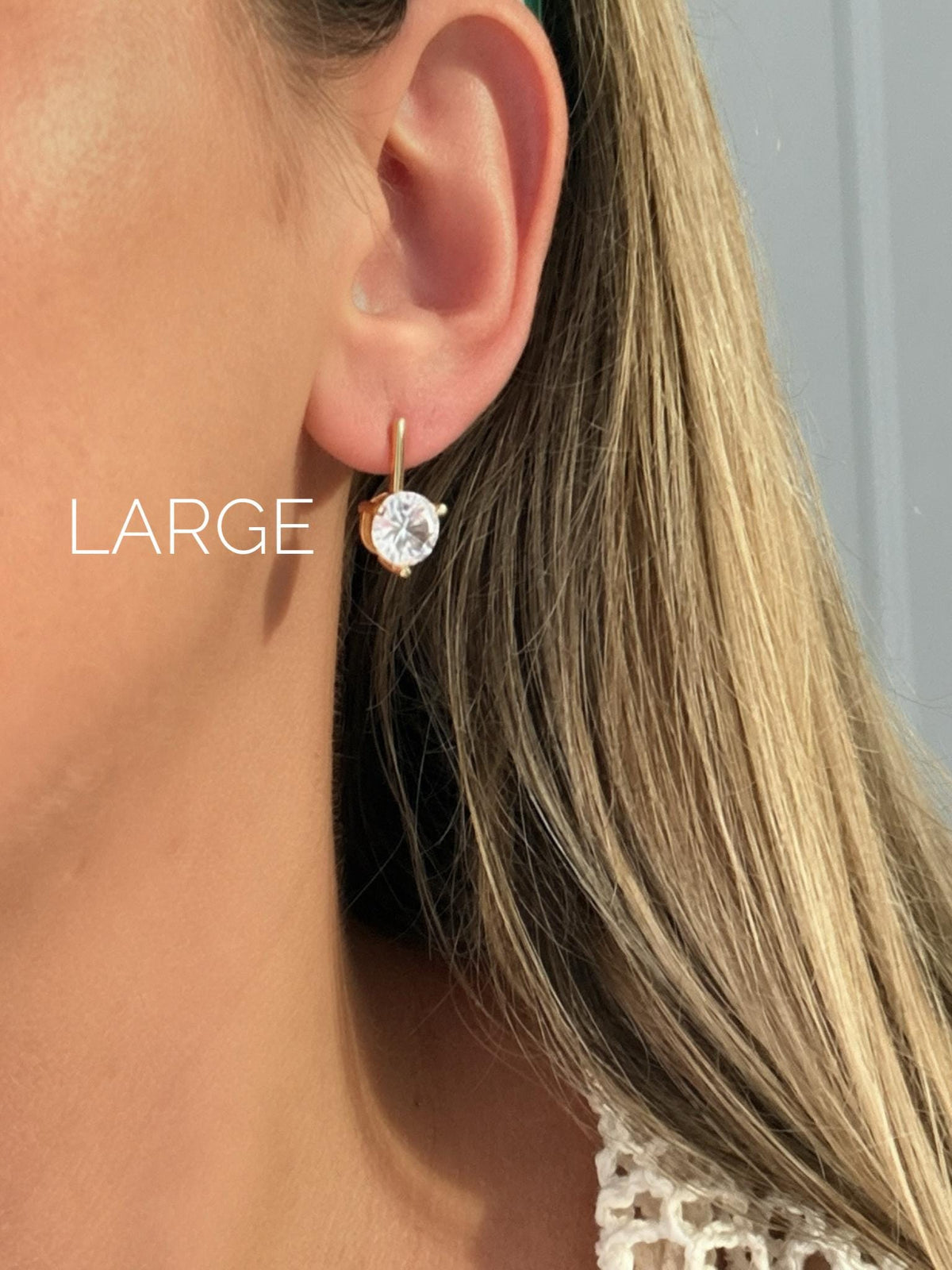 Wedding Bridesmaid Gift Jewelry Cubic Zirconia Stud Earrings Women Gold Plated Elegant Design Hypoallergenic Nickel Free Construction Perfect Thank You Present Graduation Gift Idea Everyday Wear Jewelry Round Stone Three Prong Setting