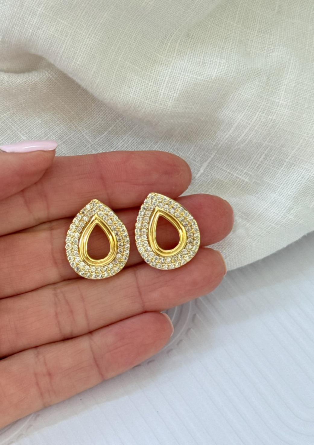 Crystal Teardrop Studs