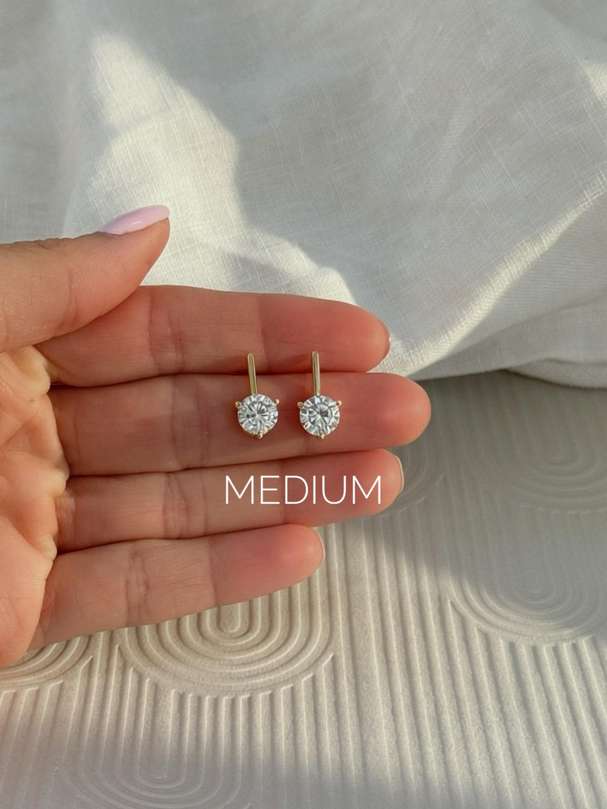 Graduated Size Earring Set Gold Plated Cubic Zirconia Studs Hypoallergenic Jewelry Collection Nickel Free Sensitive Ear Friendly Perfect Gift Set Wedding Bridesmaid Present Graduation Thank You Everyday Wear Women Accessories Three Prong