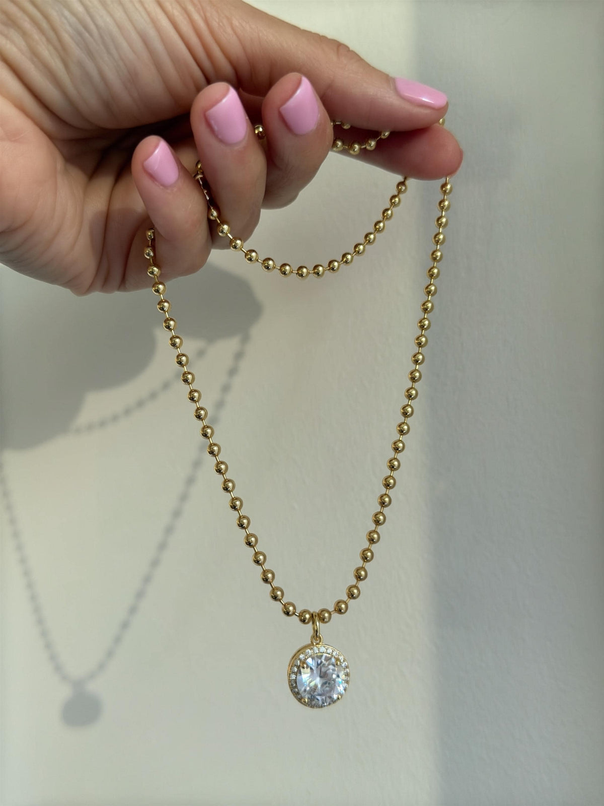 Bridesmaid Wedding Gift Dainty Gold Necklace Delicate Jewelry Accessory Cubic Zirconia Pendant Halo Design 18k Gold Filled Chain Minimalist Style Perfect Layering Necklace Birthday Present Her Special Day Jewelry Elegant Sparkle Beautiful